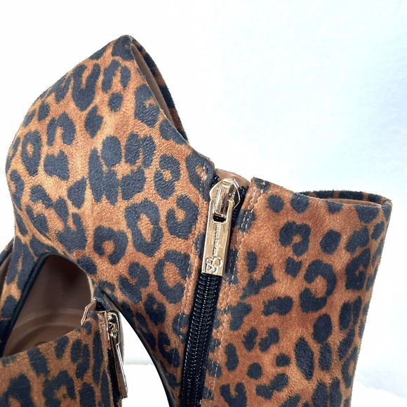 Jessica Simpson Leopard Print Stiletto Heels Zip Pointed Toe Ankle Bootie 9M NEW - Picture 12 of 14